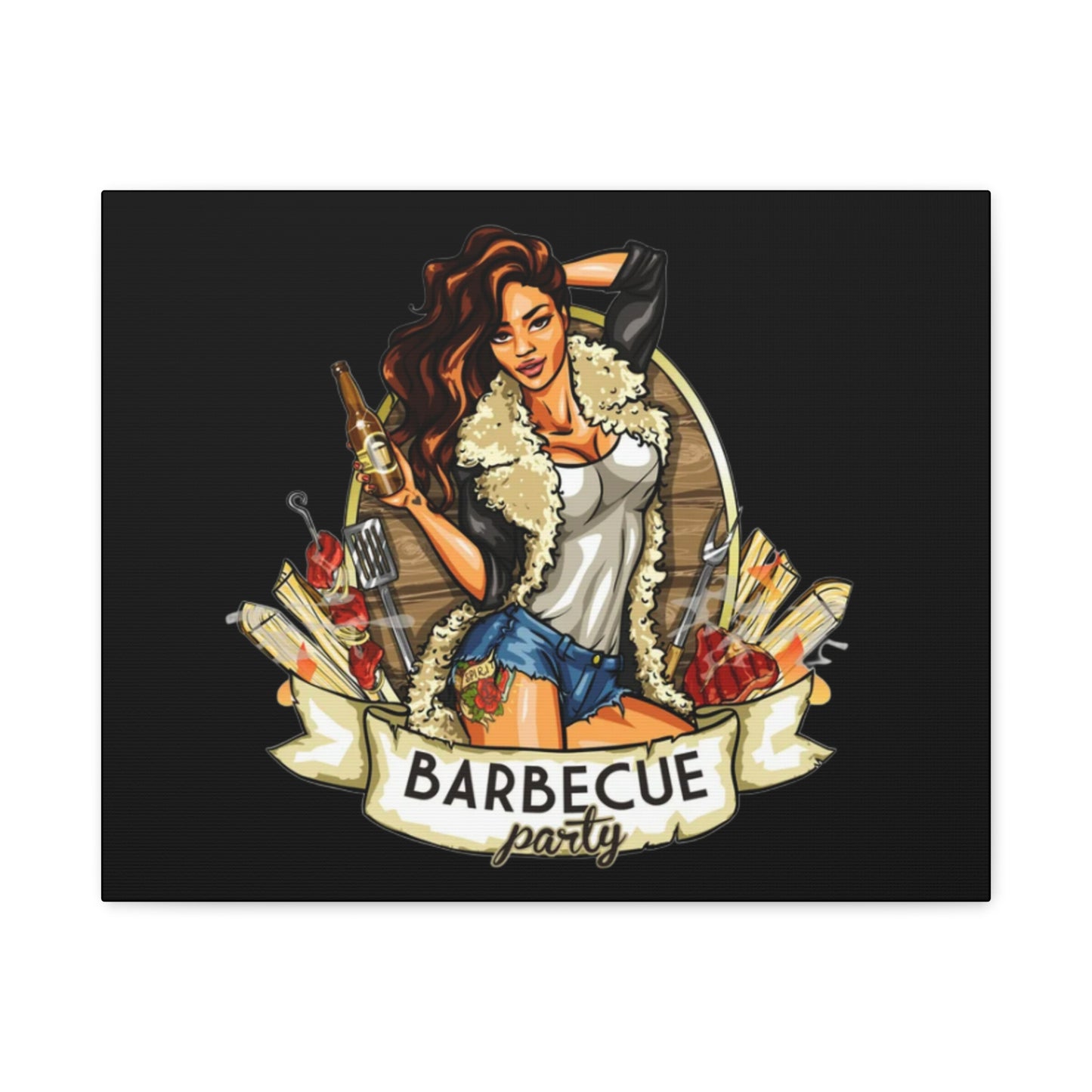 Barbecue Party Canvas Art, Indoor Decor, Perfect for Summer Celebrations, BBQ Lovers, Gift for Friends, Home Wall Decor