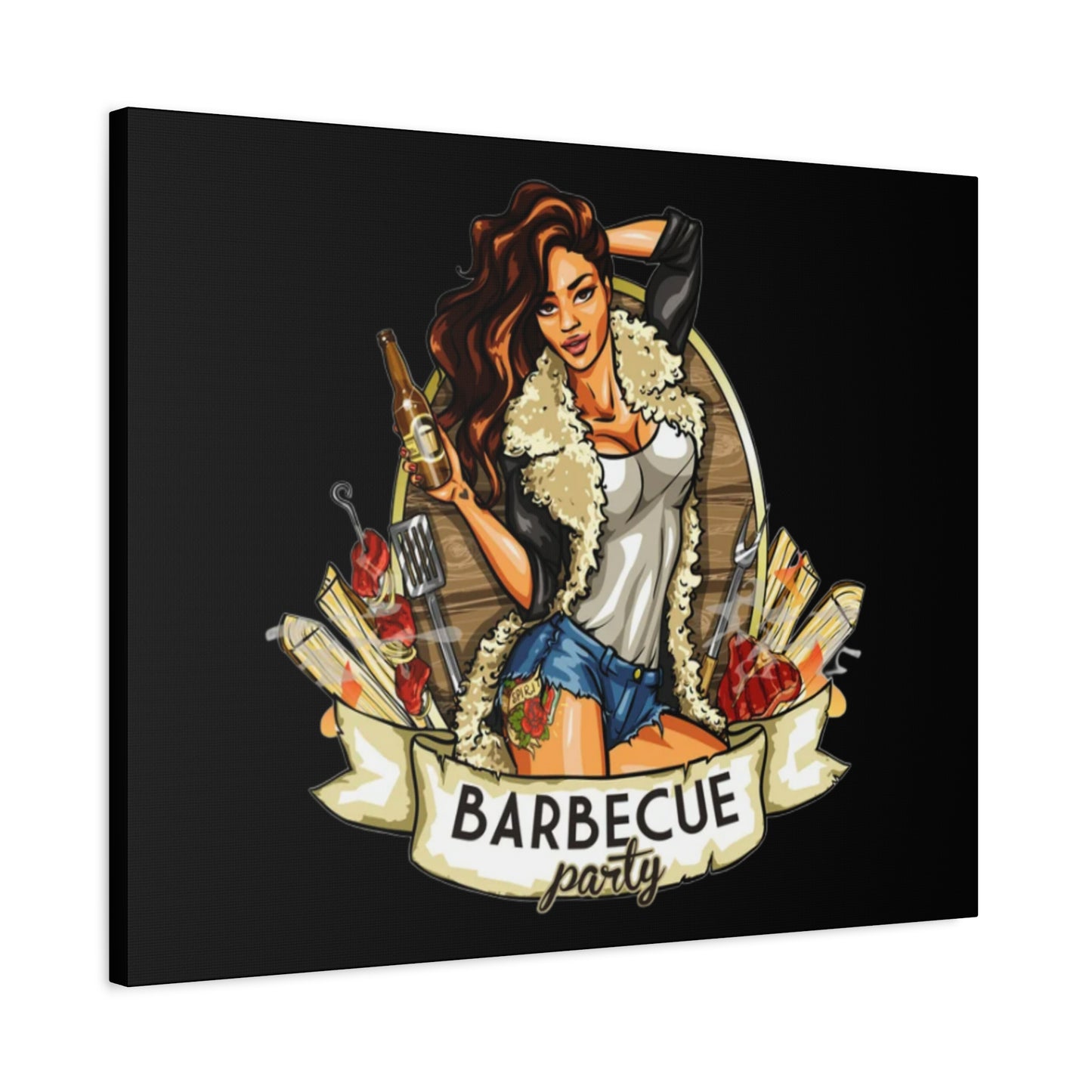 Barbecue Party Canvas Art, Indoor Decor, Perfect for Summer Celebrations, BBQ Lovers, Gift for Friends, Home Wall Decor