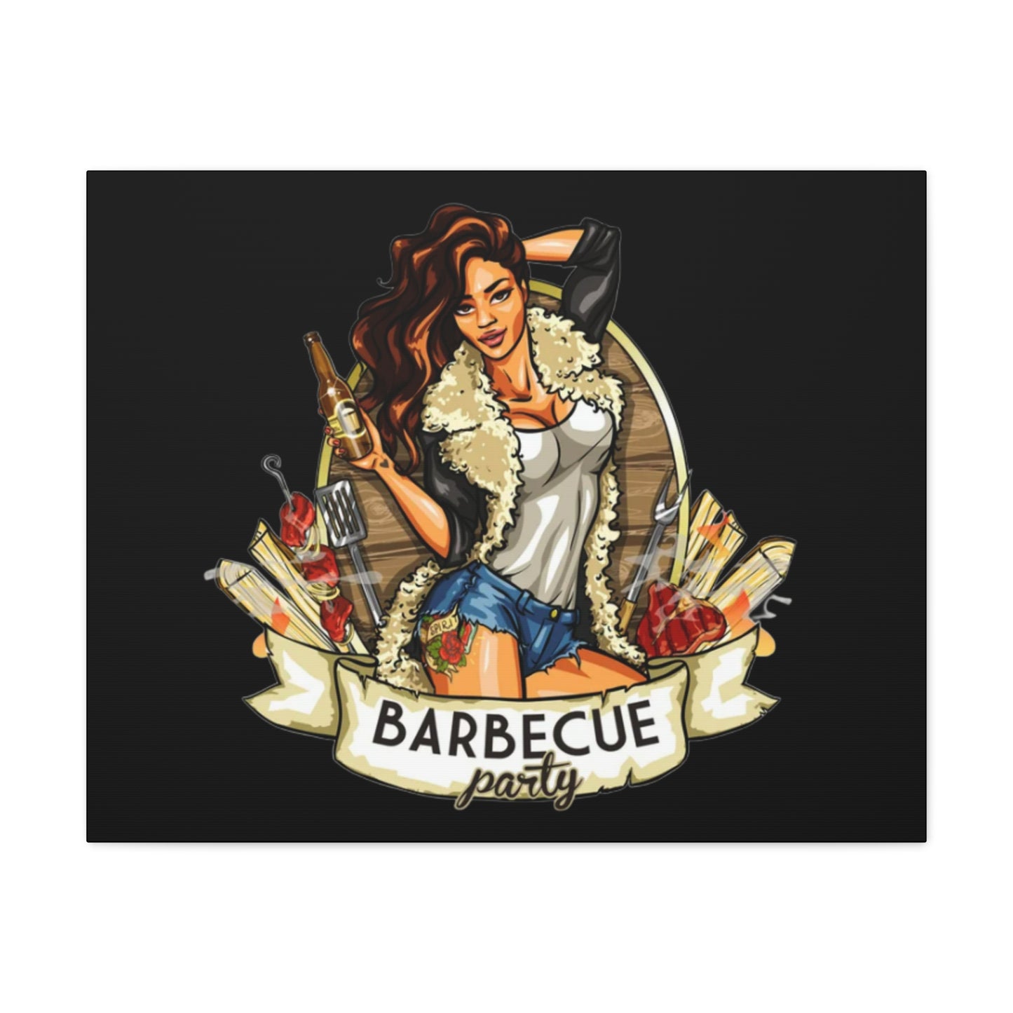 Barbecue Party Canvas Art, Indoor Decor, Perfect for Summer Celebrations, BBQ Lovers, Gift for Friends, Home Wall Decor